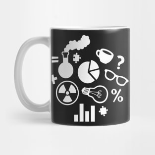 Crazy Science Pattern Black and White Mug